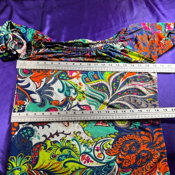 📌WinWin Great Color Combination Half Sleeves Tunic w/ Lace and Elastic Neckline - Picture 10 of 15